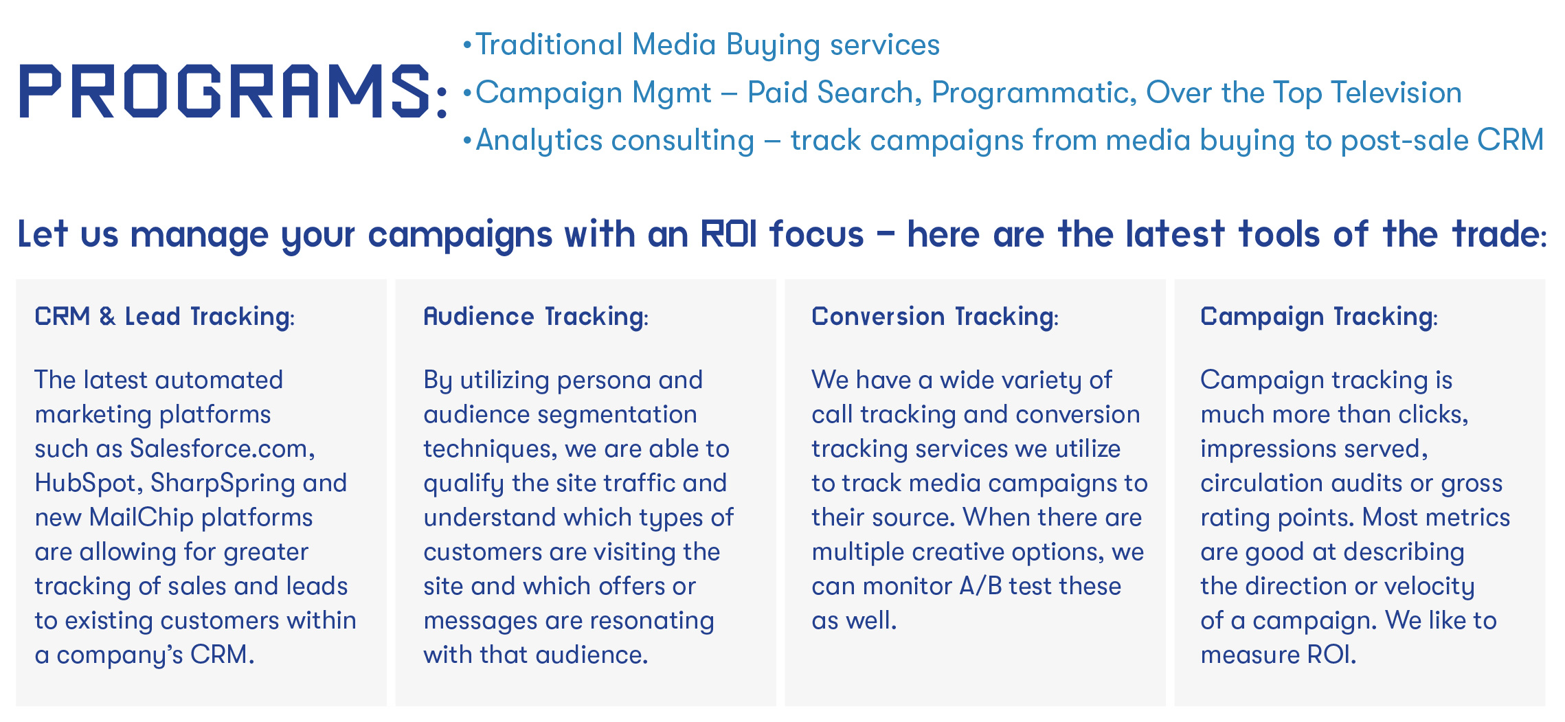 Analytics Programs