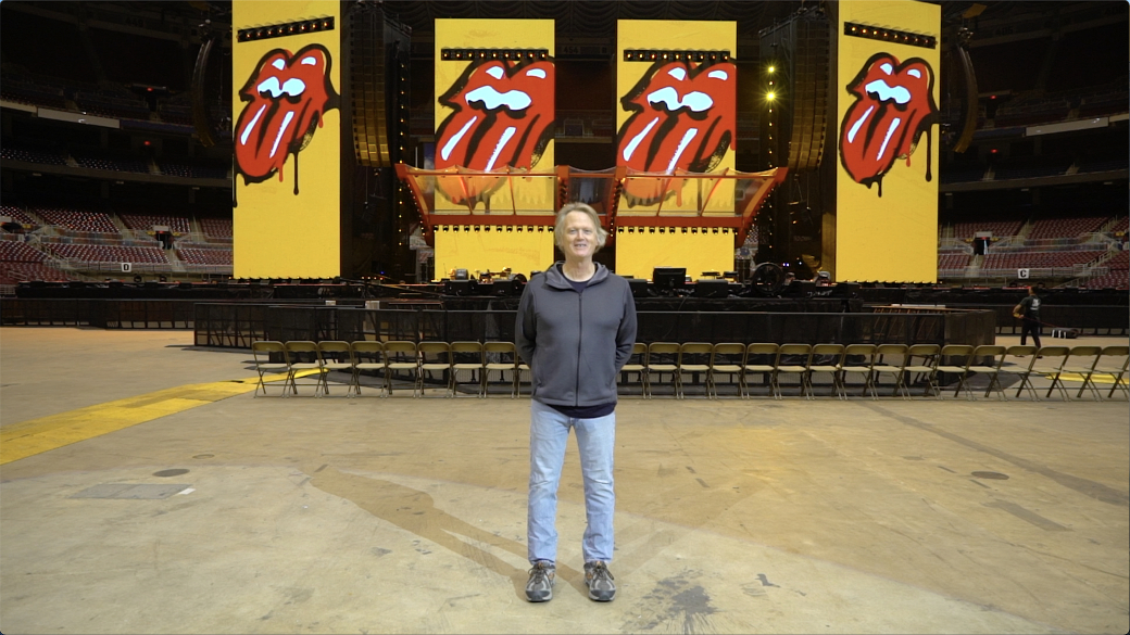 MAN BEHIND THE CURTAIN: Production Director Dale Skjerseth in front of The Rolling Stones stage in St. Louis, MO.