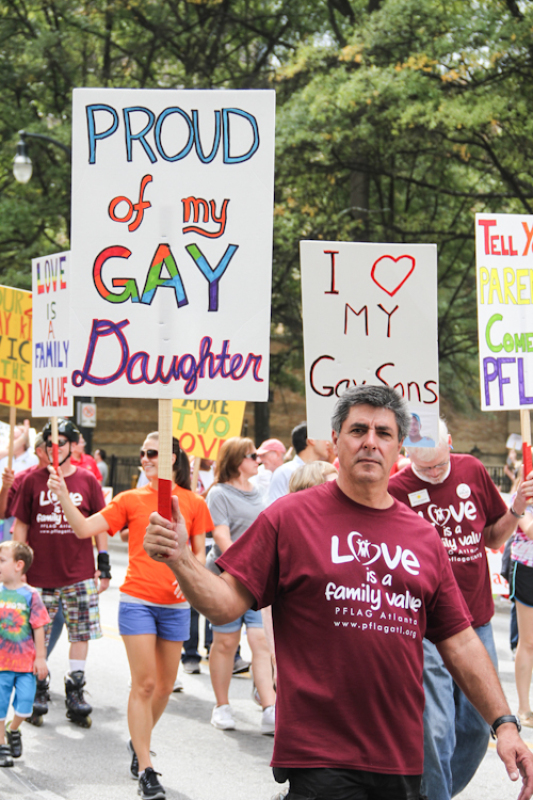 A father shows his support for his gay daughter.